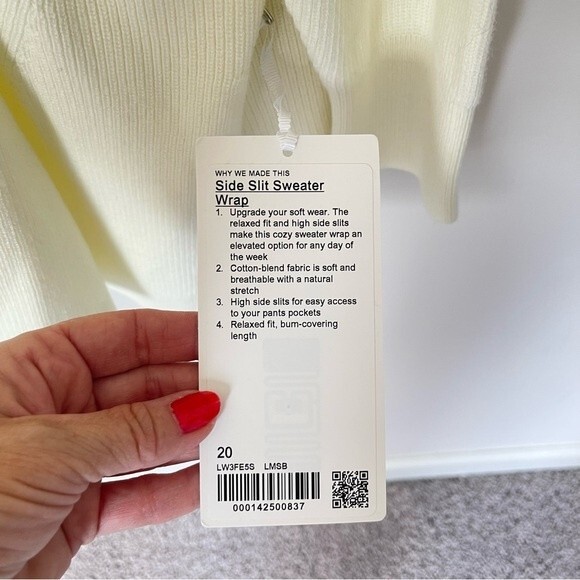 Lululemon Side Slit Sweater Wrap Cardigan Lemon Sorbet NWT SIZE 20 - Picture 7 of 8